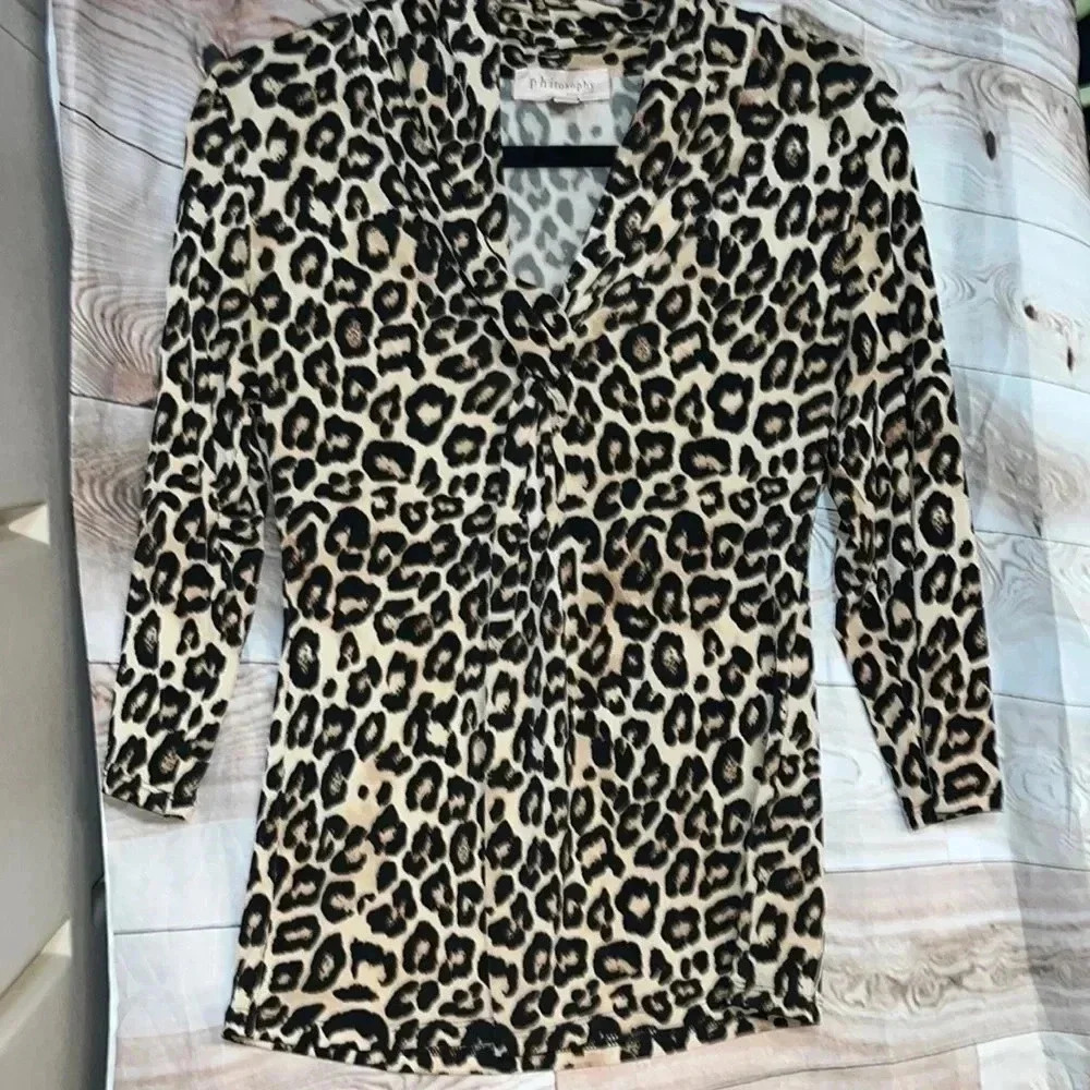PHILOSOPHY size medium leopard print blouse
